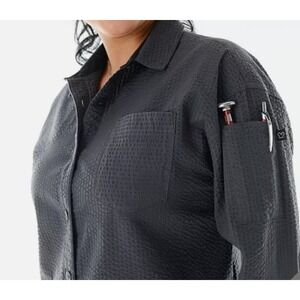 NWT Chefwear CW5032‎ Black Seersucker Shirt L Lot 3 Uniform